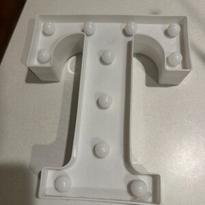 White Letter T Marquee Light
